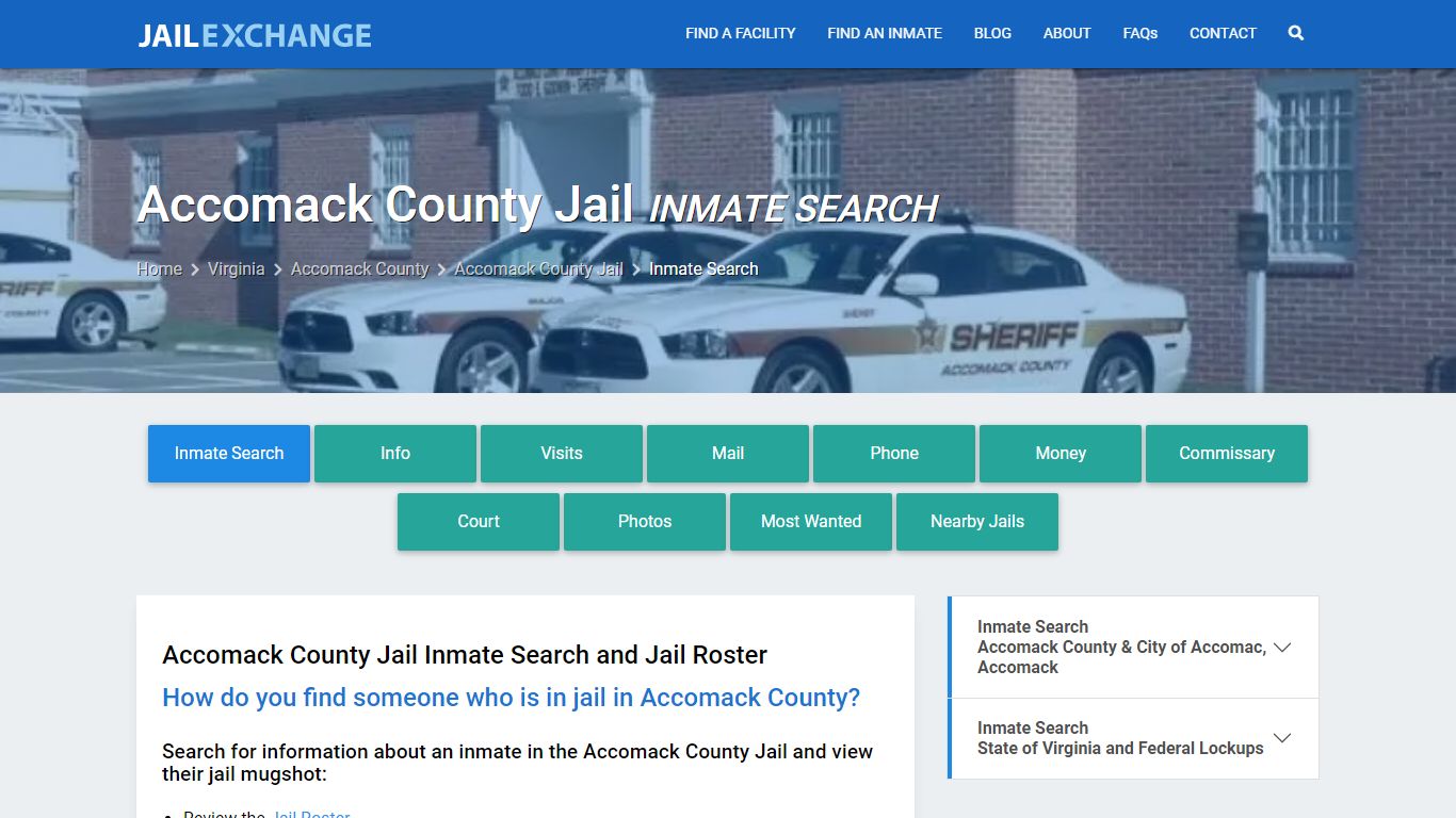 Inmate Search: Roster & Mugshots - Accomack County Jail, VA - Jail Exchange